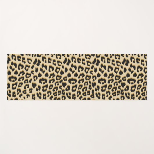 Tapis De Yoga Empreinte de léopard Tan (Devant (Horizontal))