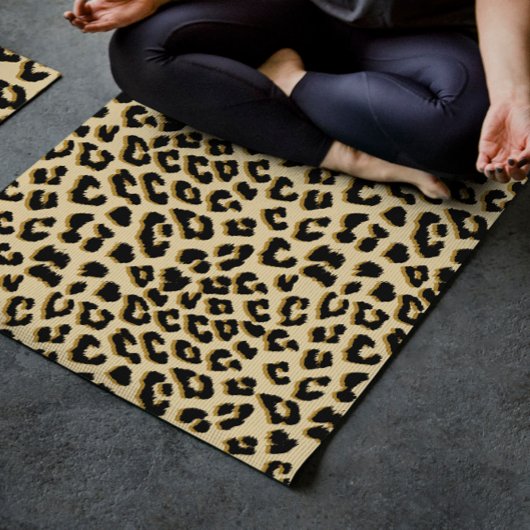 Tapis De Yoga Empreinte de léopard Tan