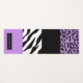 Tapis De Yoga Empreinte de léopard, Zebra Print, Purple, Votre n (Devant (Horizontal))