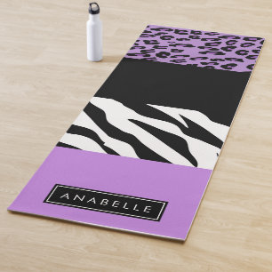 Tapis De Yoga Empreinte de léopard, Zebra Print, Purple, Votre n