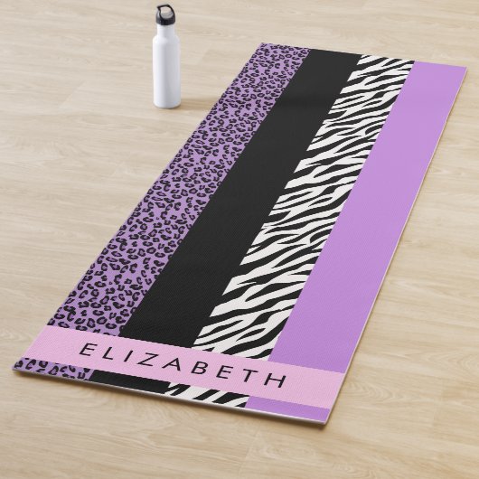 Tapis De Yoga Empreinte de léopard, Zebra Print, Purple, Votre n (En situation)