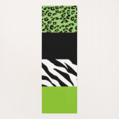 Tapis De Yoga Empreinte de léopard, Zebra Print, Vert, Monogramm (Dos)