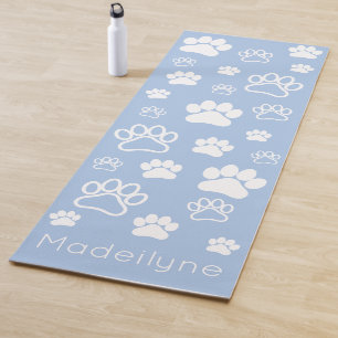 Tapis De Yoga Empreinte de patte Doga-Moderne-Calme Bleu Yoga Ma