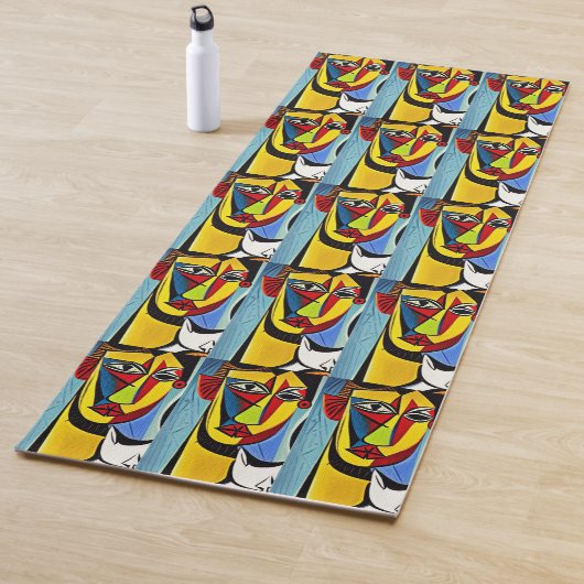 Tapis de yoga en art abstrait (En situation)