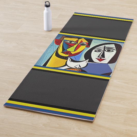 Tapis de yoga en art abstrait (En situation)