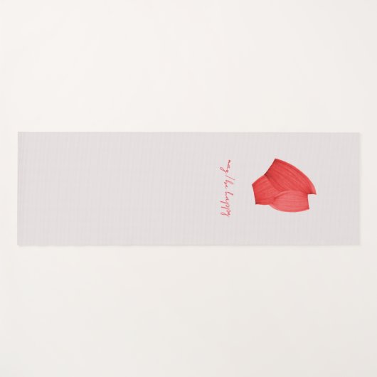 Tapis de yoga en forme rouge avec affirmation (Devant (Horizontal))