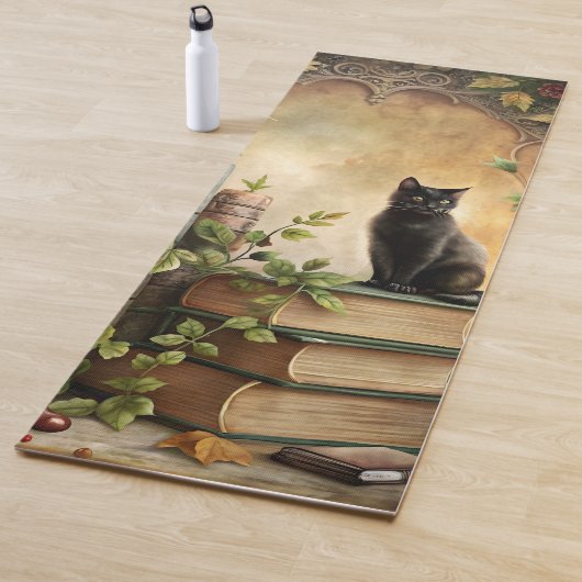 Tapis De Yoga Enchanted Black Cat Library (En situation)