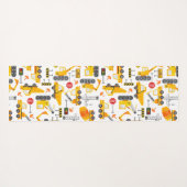 Tapis De Yoga Enfants Aquarelle Véhicules de construction Person (Dos (Horizontal))