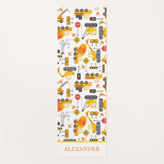 Tapis De Yoga Enfants Aquarelle Véhicules de construction Person (Devant)