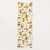 Tapis De Yoga Enfants Aquarelle Véhicules de construction Person (Dos)