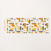 Tapis De Yoga Enfants Aquarelle Véhicules de construction Person (Devant (Horizontal))