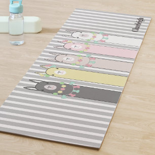 Tapis De Yoga Enfants Personnalisé Cute Retro Coloré Llamas