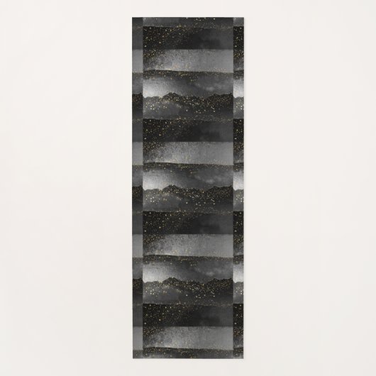 Tapis De Yoga Espace étoile cosmique noir gris (Devant)