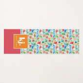 Tapis De Yoga Été amusant Monogramme élégant (Devant (Horizontal))