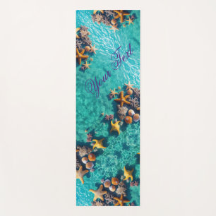 Tapis De Yoga été tropical Coquillage bien-être Océan Eau Bleu