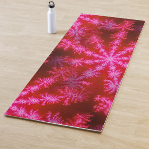 Tapis De Yoga Étoile Filante Magenta Rose Chaud Fractale Psychéd