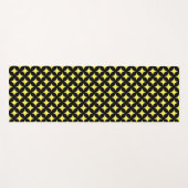 Tapis De Yoga étoiles Abstraites en noir et jaune (Devant (Horizontal))