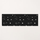 Tapis De Yoga Étoiles blanches en noir (Devant (Horizontal))