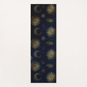 Tapis De Yoga Étoiles célestes Blue Gold Sun Moon (Devant)