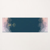 Tapis De Yoga Étoiles célestes Monogramme spatial initial | Bleu (Dos (Horizontal))