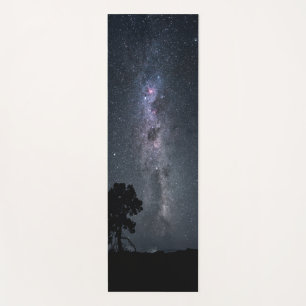 Tapis De Yoga étoiles de voie laiteuse et un arbre