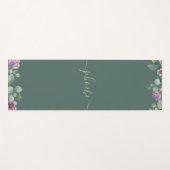 Tapis De Yoga Eucalyptus Verdure Succulent Purple Fleurs Vert Vi (Devant (Horizontal))