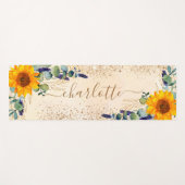 Tapis De Yoga Eucalyptus verdure tournesol parties scintillant p (Devant (Horizontal))