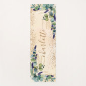 Tapis De Yoga Eucalyptus vert rose or parties scintillant nom de (Devant)
