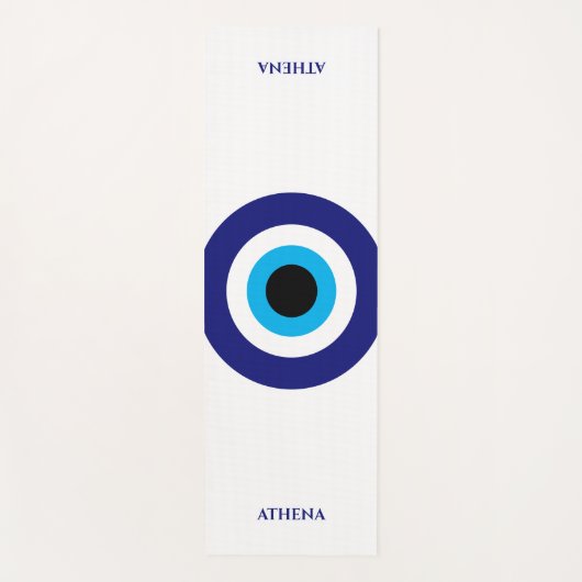 Tapis De Yoga Evil Eye Blue Mati symbole de chance personnalisée (Devant)