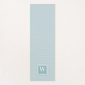 Tapis De Yoga Exercice de Monogramme de médaillon bleu moderne (Devant)