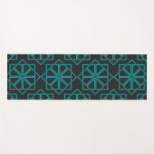 Tapis De Yoga Exercice géométrique Aqua Turquoise (Devant (Horizontal))