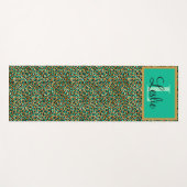 Tapis De Yoga Exotic Green Gold Black Empreinte de léopard Monog (Devant (Horizontal))