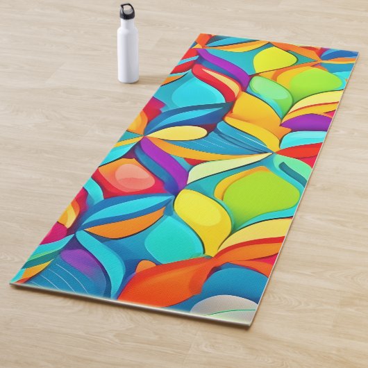 Tapis De Yoga Explosion Abstraite florale (En situation)