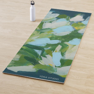 Tapis De Yoga Expressionnisme abstrait de la nature verte