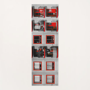 Tapis De Yoga Façade Rouge Zuidoost Balcon Bâtiment Photographie