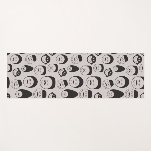 Tapis De Yoga faces comiques (Devant (Horizontal))