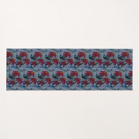Tapis De Yoga Faisées rouges (Devant (Horizontal))