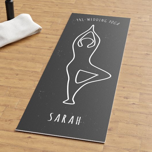 Tapis De Yoga Faux Chalkboard Arbre Mariage Pose Hiérarchique Yo