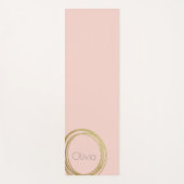 Tapis De Yoga Faux Gold Abstrait Circle Design avec nom (Devant)