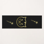Tapis De Yoga Faux Gold Chat Face - Couleur Arrière - plan perso (Devant (Horizontal))