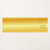 Tapis De Yoga Faux Gold Elegant Moderne Monogramme Modèle (Dos (Horizontal))