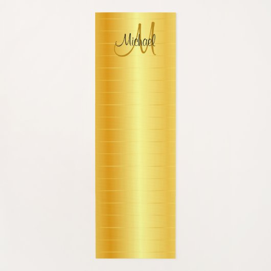 Tapis De Yoga Faux Gold Elegant Moderne Monogramme Modèle (Devant)