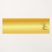 Tapis De Yoga Faux Gold Elegant Moderne Monogramme Modèle (Devant (Horizontal))