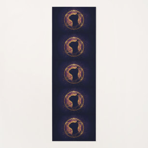 Tapis De Yoga Féline Mystique au Sein du Cercle Sacré