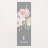 Tapis De Yoga Feminine Floral Girly Pink Monogram Yoga Mat (Devant)