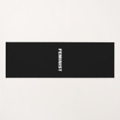 Tapis De Yoga Feministe noir blanc solide moderne (Devant (Horizontal))