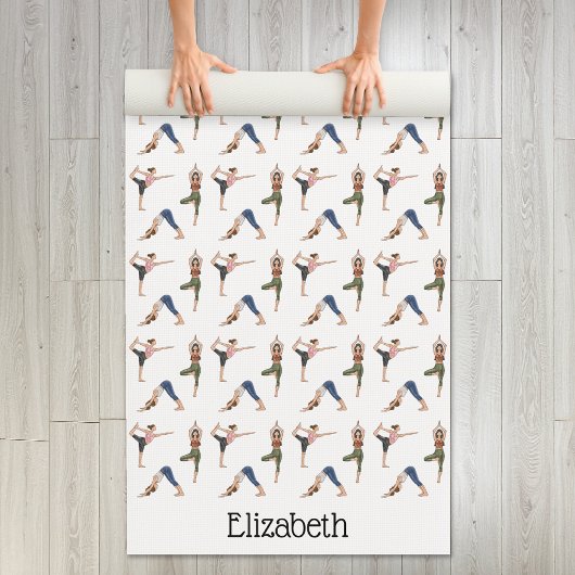 Tapis De Yoga Femmes faisant des postures de yoga Modèle d'exerc