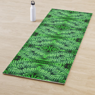 Tapis De Yoga Fermes à feuilles vertes Abstraites