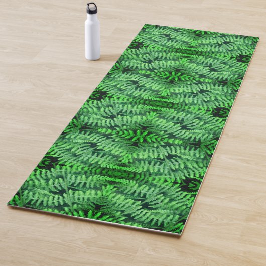 Tapis De Yoga Fermes à feuilles vertes Abstraites (En situation)