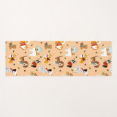 Tapis De Yoga Festive Winter Puppy Scarves (Devant (Horizontal))